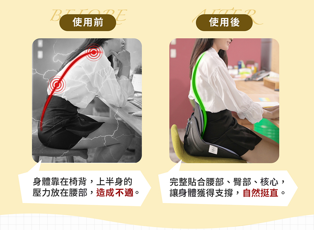 【派樂】撐腰人人體工學減壓調整座椅墊