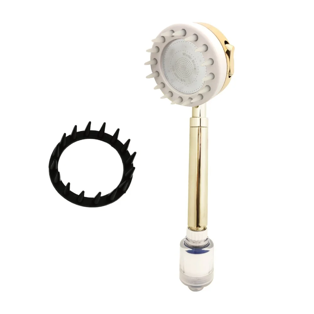 【水呼呼】 水抓龍SPA按摩刷過濾蓮蓬頭 1組(內含濾芯矽膠爪頭)