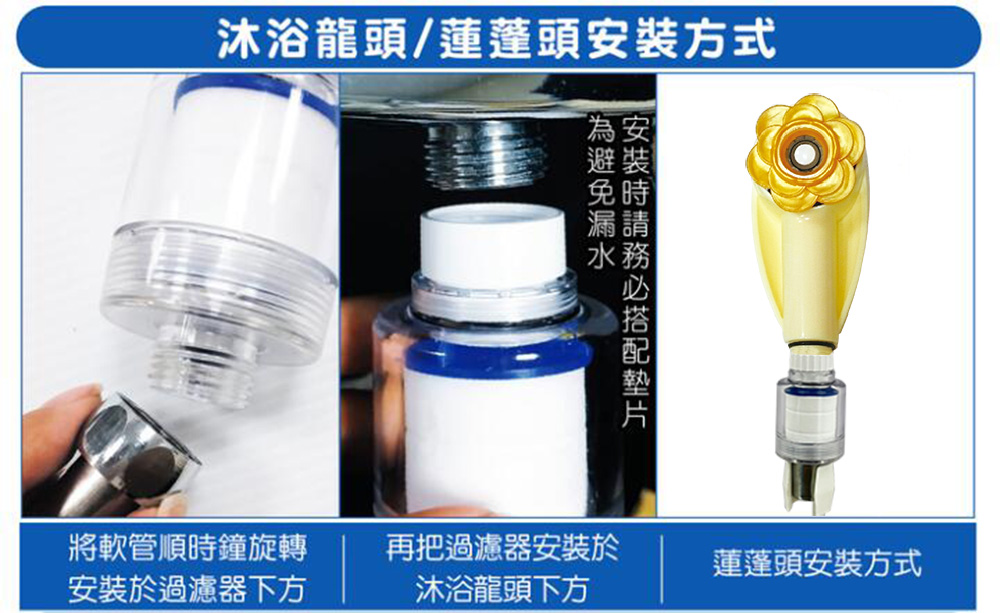 【水摩爾】迷你SPA旅行淨水百變蓮蓬頭(含除氯過濾器)