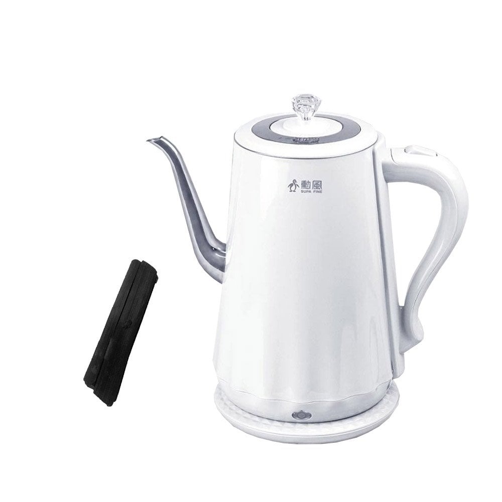【勳風】1.8公升純白歐式午茶風 304不鏽鋼 快煮壺/電熱水壺 送備長炭棒1支
