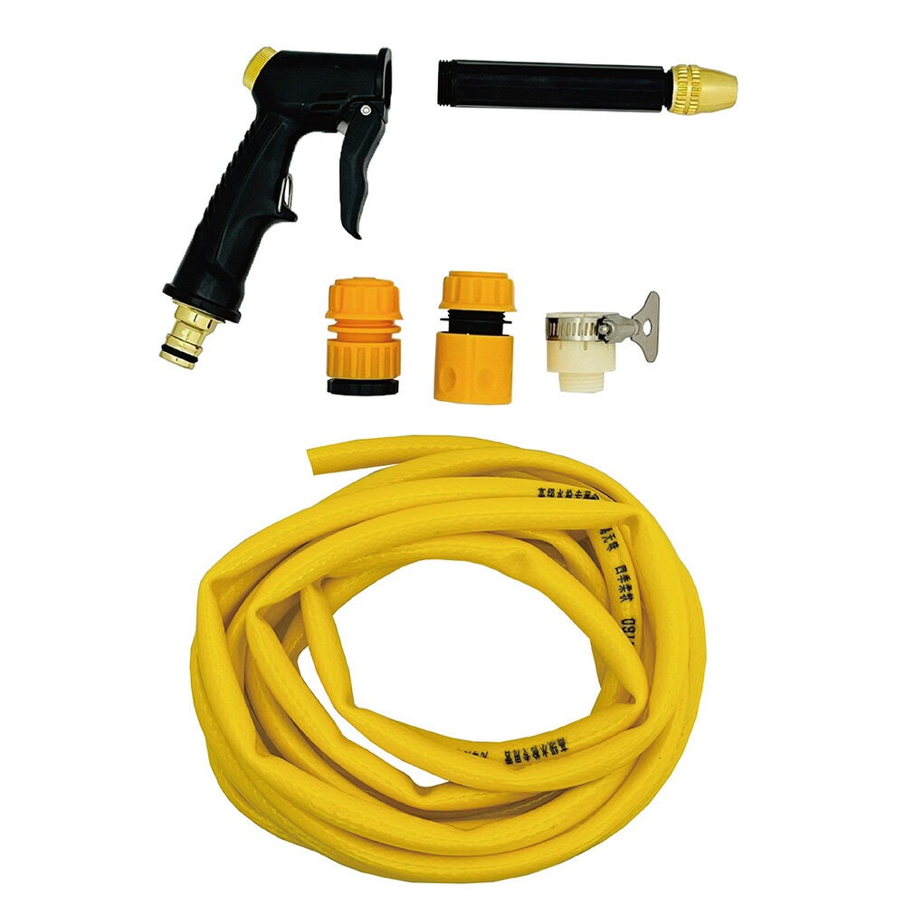 夏夏叫 SASA JOE 高壓噴射水槍灑水管噴水頭 套裝1組 洗車水槍 加壓噴射清洗水槍 花園澆花器 多段水花 居家陽台清潔門窗紗窗去污沖洗