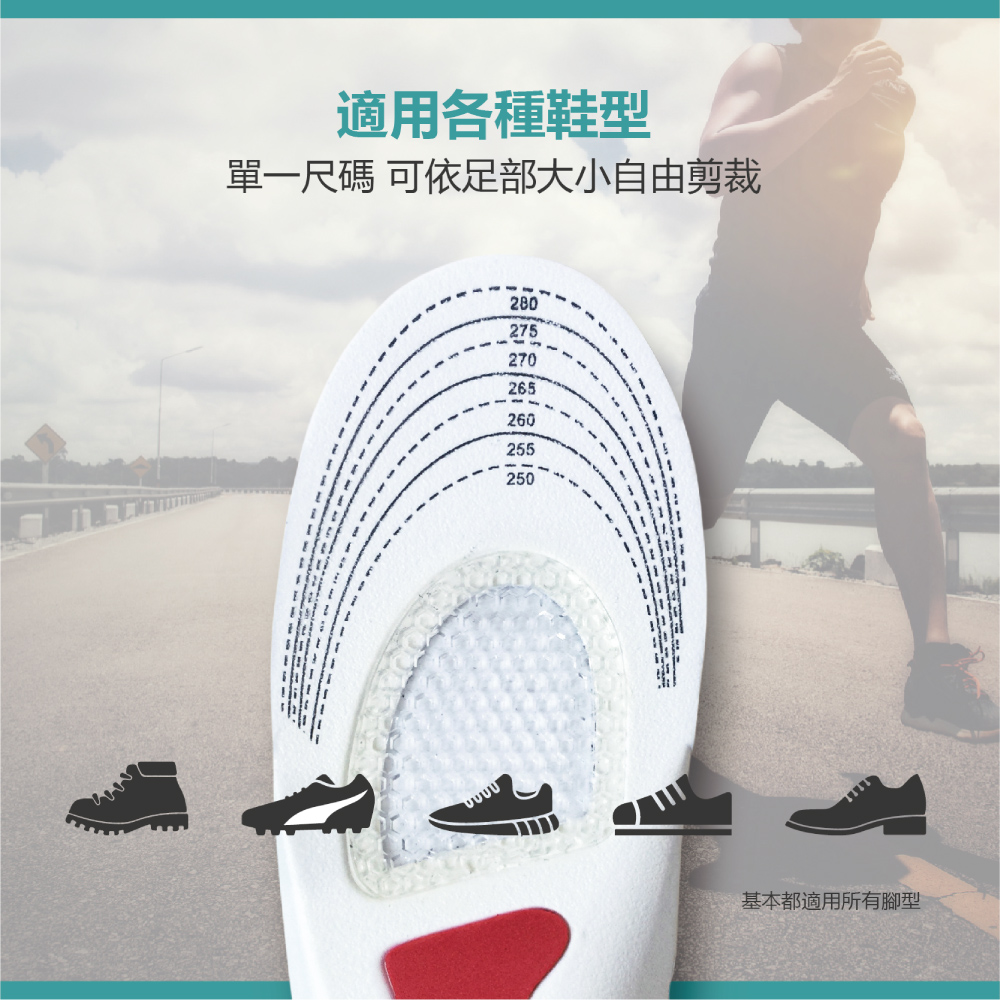 台灣製造雙專利 酷比高 三代加厚款 足弓減壓鞋墊 足部超導紓壓器 全包覆鞋杯鞋墊-3D蜂巢跑步避震健走耐磨緩衝壓力 電氣石磁力紗透氣吸汗運動鞋墊