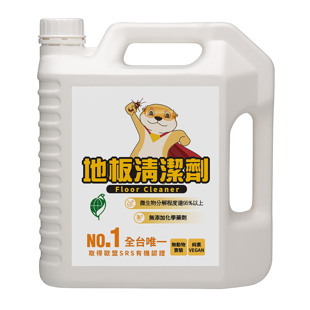 愛家捷 聰明洗 環保 地板清潔劑1入(4000ml)贈海星防堵過濾片2片 台灣製造 洗地拖地清潔劑 環保標章 溫和強效 綠色清潔友善環境 適用各種地板材質