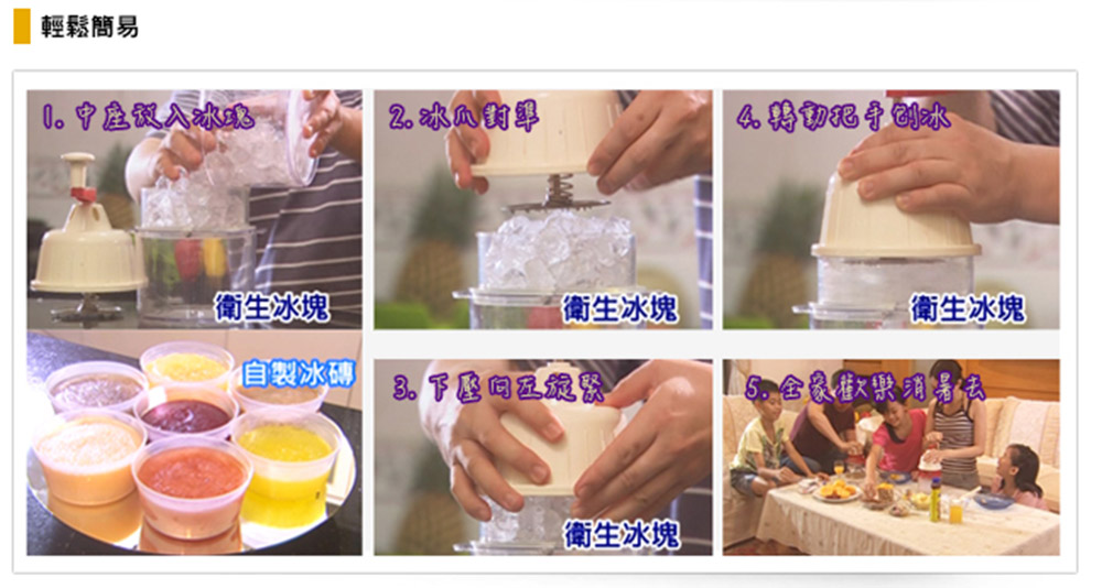 夏夏叫 派樂五合一果菜刨冰料理機 (刨冰機1+榨汁器1+製冰盒3+保鮮蓋3)剉冰刨絲刨片榨汁雕花