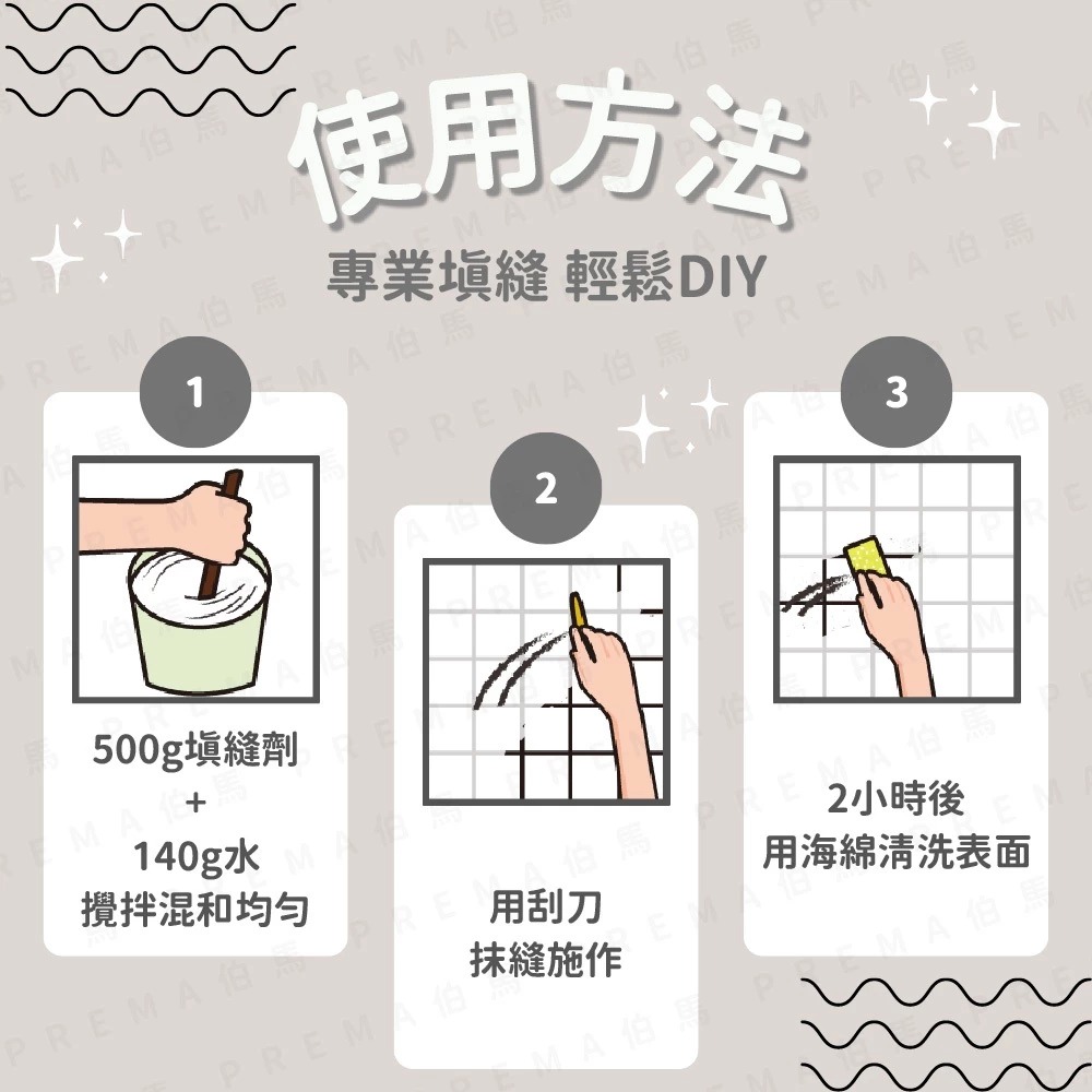 41a96b9a3caa588d51ccc6 春佰億 愛家捷 易利修 磁磚填縫劑 600g DIY組合包(含批刀海綿) 牆壁磁磚隙縫孔洞補土黏著劑 地磚接縫修補填補劑