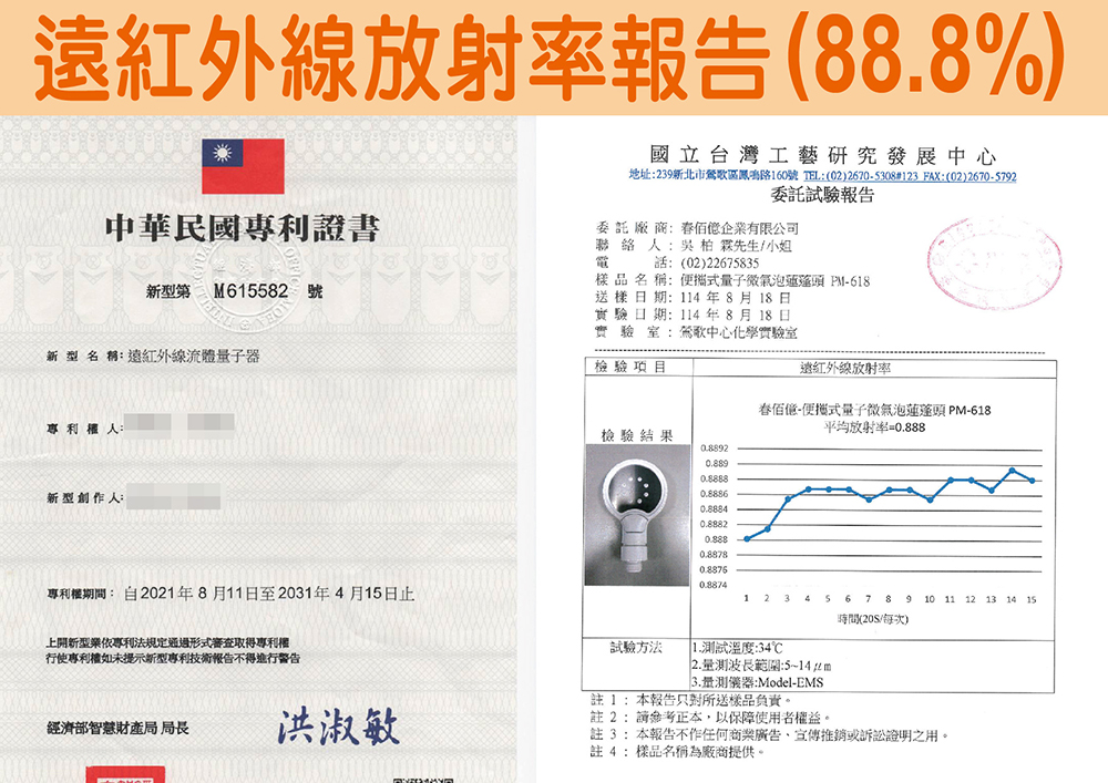 迷你微氣泡蓮蓬頭 量子遠紅外線報告(賣場圖) 春佰億氣泡奇姬 便攜式量子微氣泡蓮蓬頭1入附除氯過濾器 6.3億顆微米氣泡 遠紅外線0.888深層清潔保濕保水SPA紓壓美肌蓮蓬頭PM-618